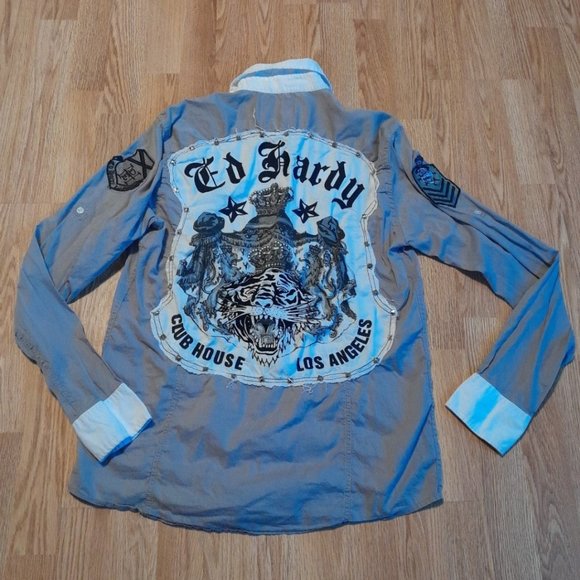 Vintage Ed hardy button down - Picture 1 of 5